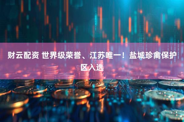 财云配资 世界级荣誉、江苏唯一！盐城珍禽保护区入选